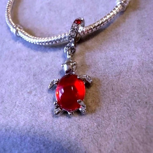Red Dangle Turtle Charm fits PANDORA - Picture 3 of 8